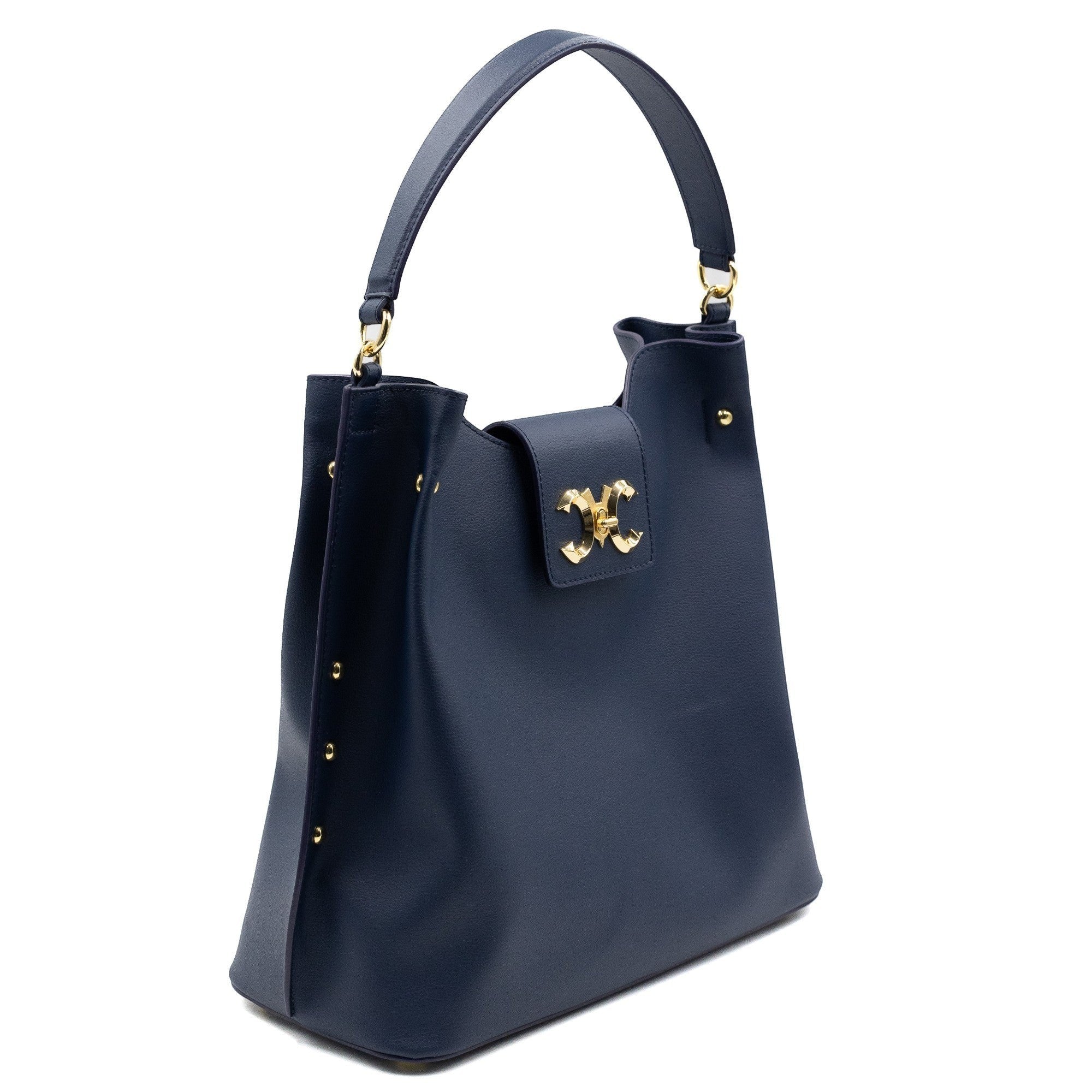 Pomana BB vegan grape skin leather bag with gold lock — Mariana Malni Dubai