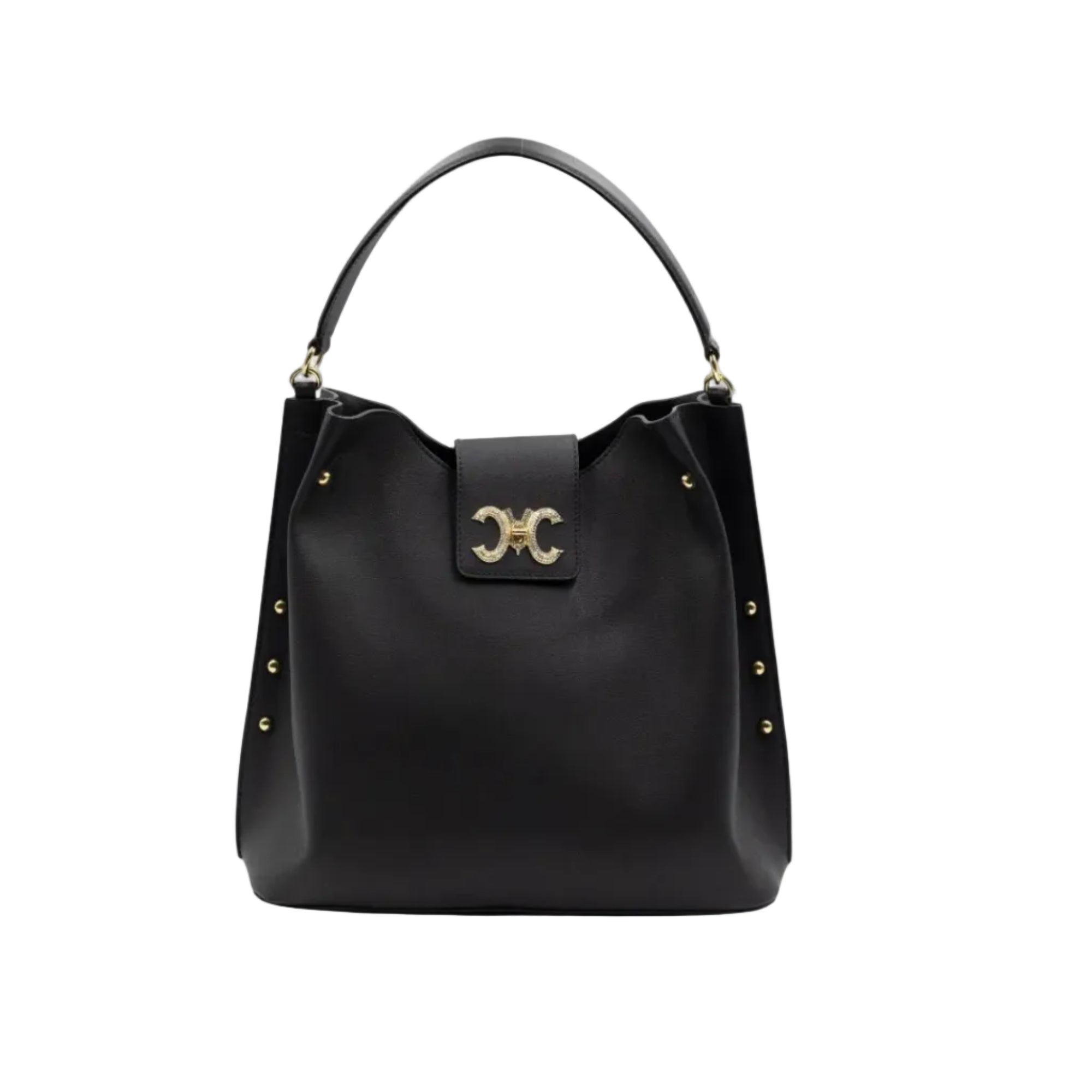 Pomana BB vegan grape skin leather bag with gold lock — Mariana Malni Dubai