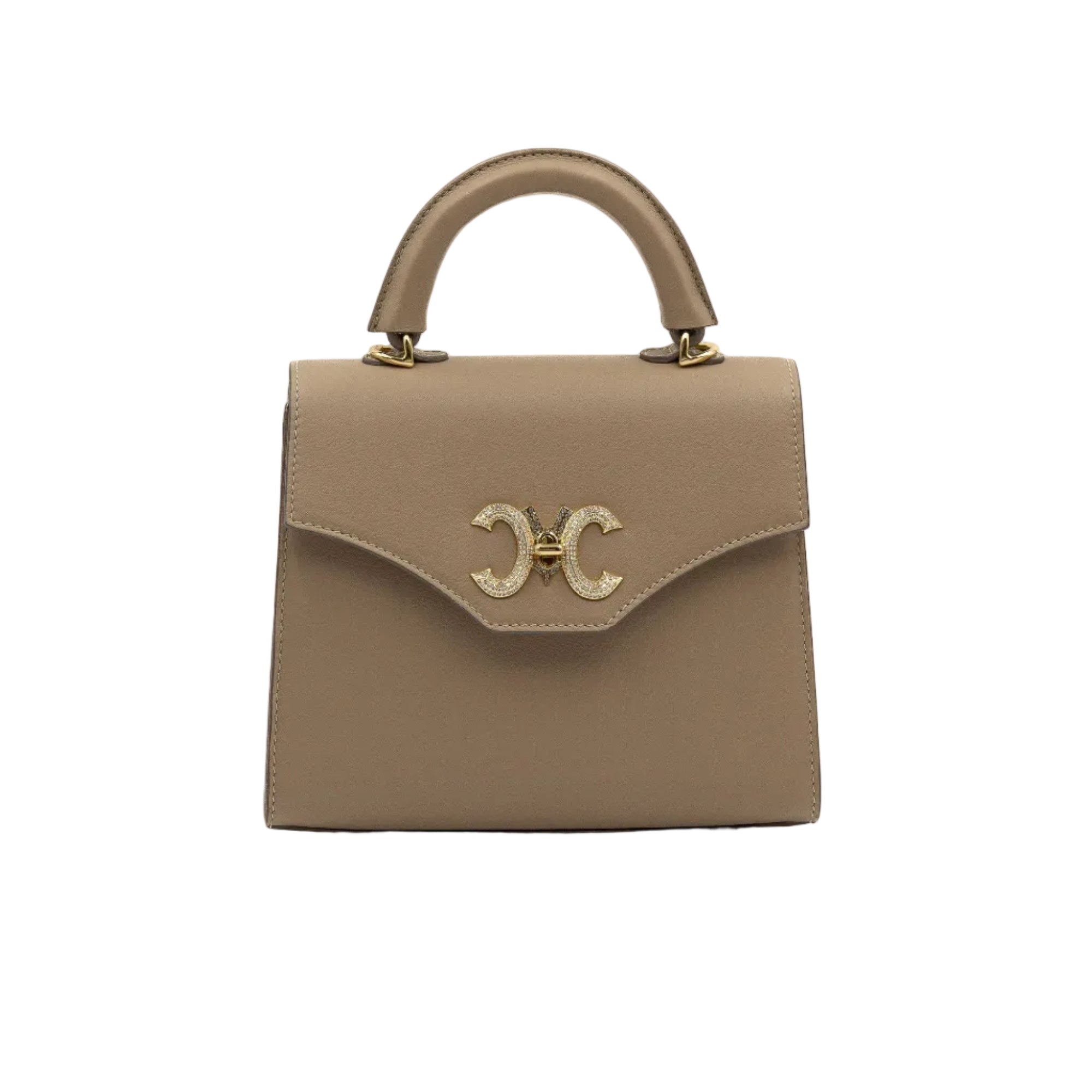 Renen MM Italian leather bag with crystal lock — Mariana Malni Dubai