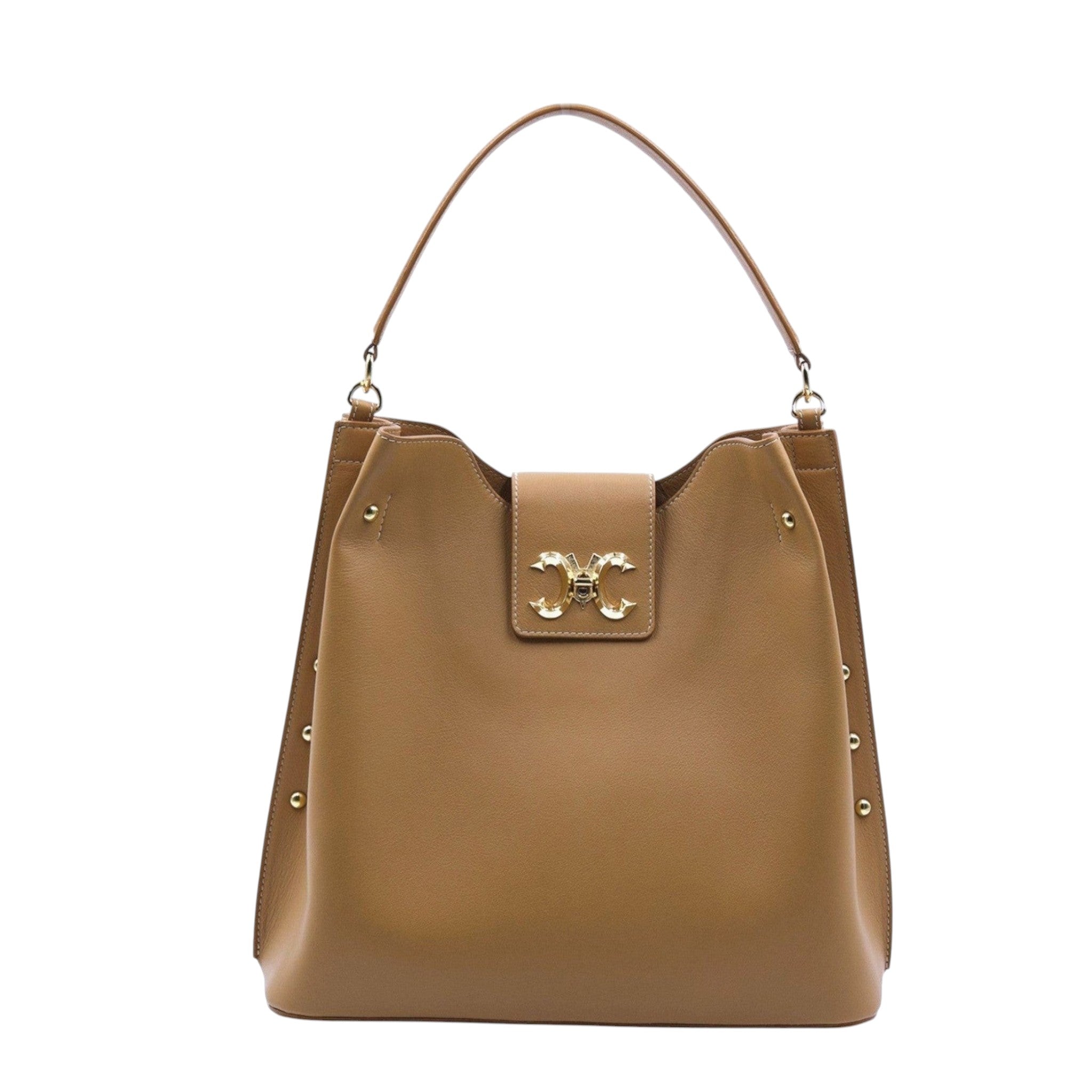 Pomana BB vegan grape skin leather bag with gold lock — Mariana Malni Dubai
