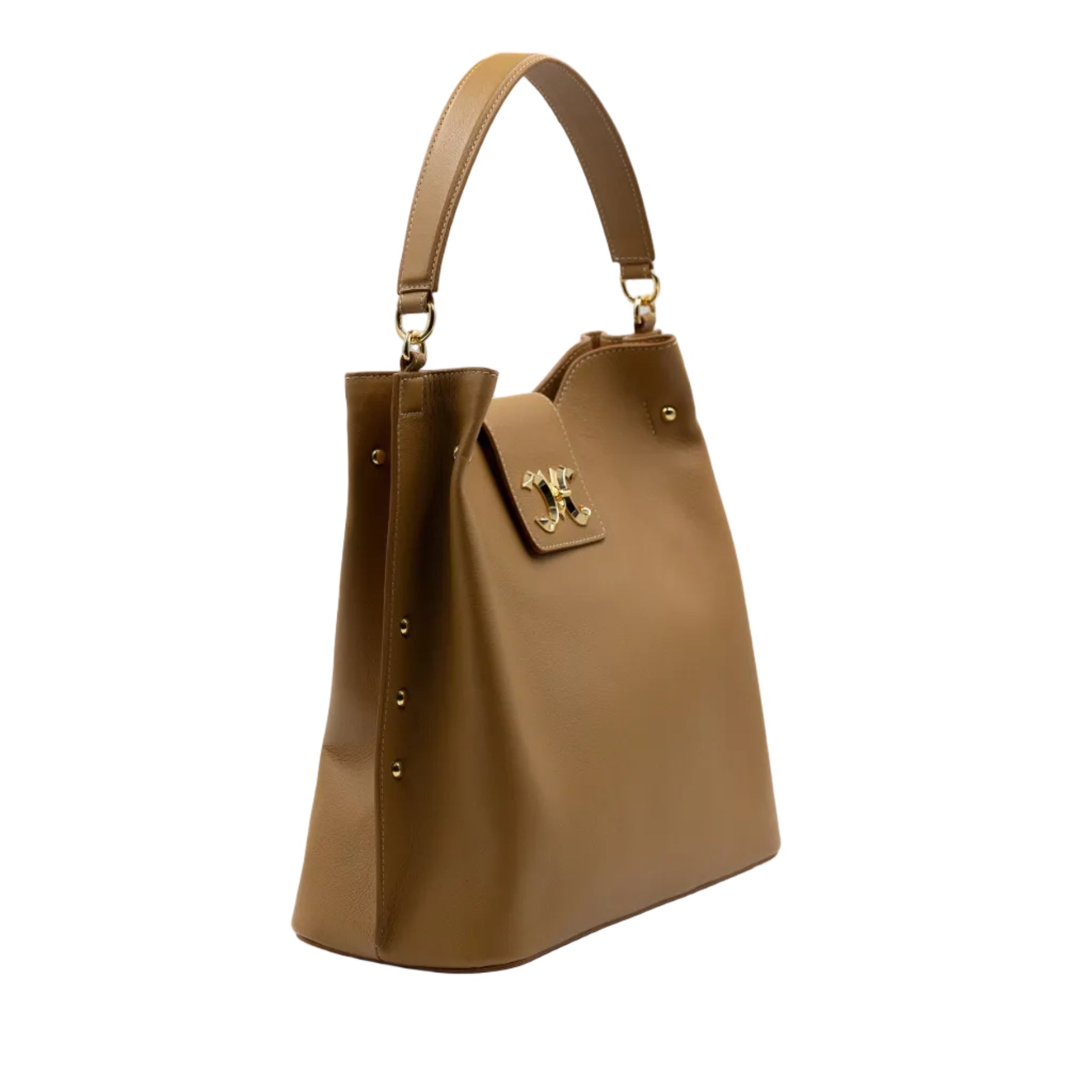 Pomana BB Italian leather bag with gold lock — Mariana Malni Dubai