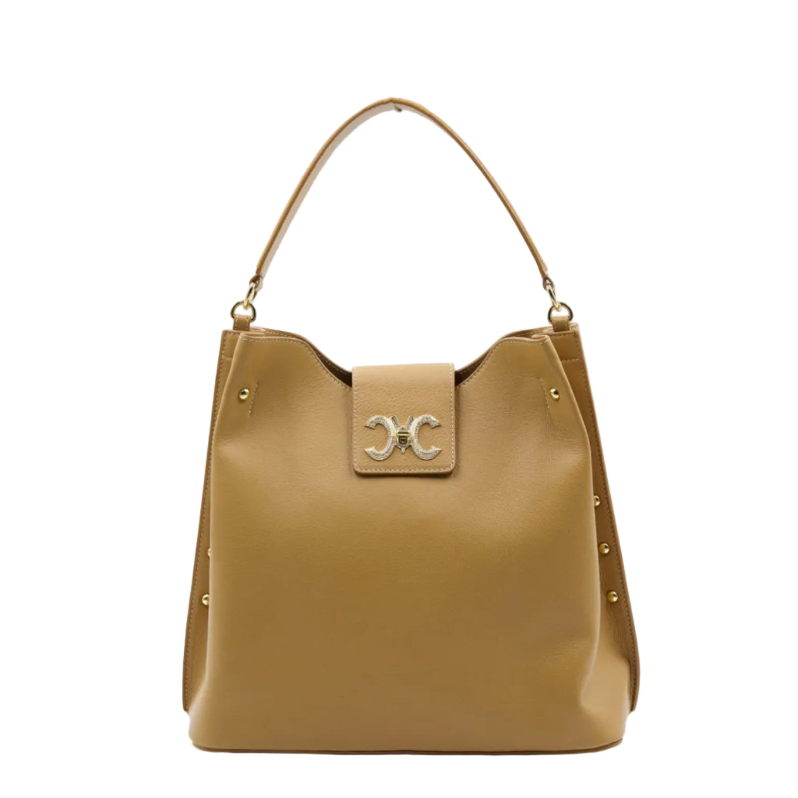 Pomana MM Italian leather bag with crystal lock — Mariana Malni Dubai