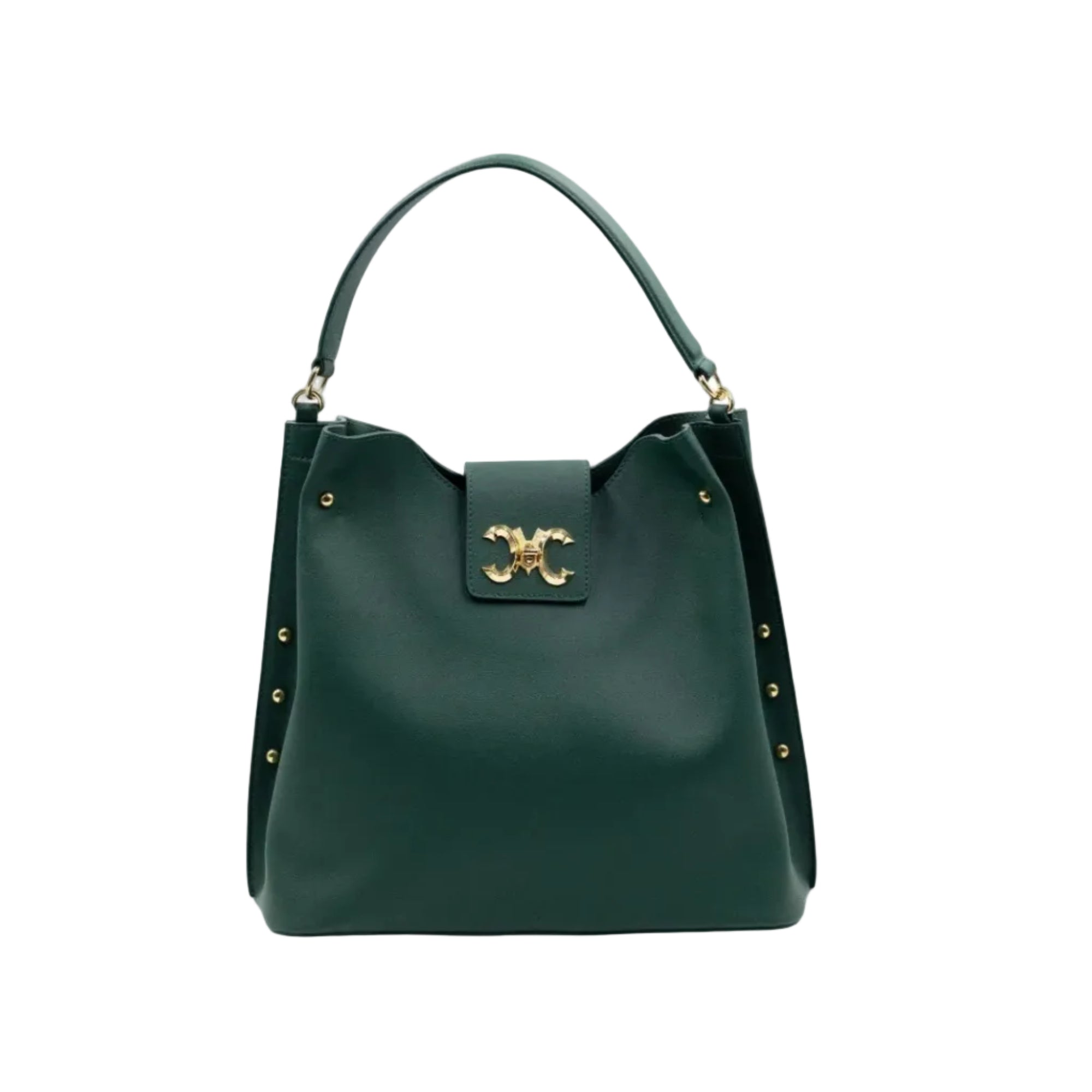 Pomana BB vegan grape skin leather bag with gold lock — Mariana Malni Dubai