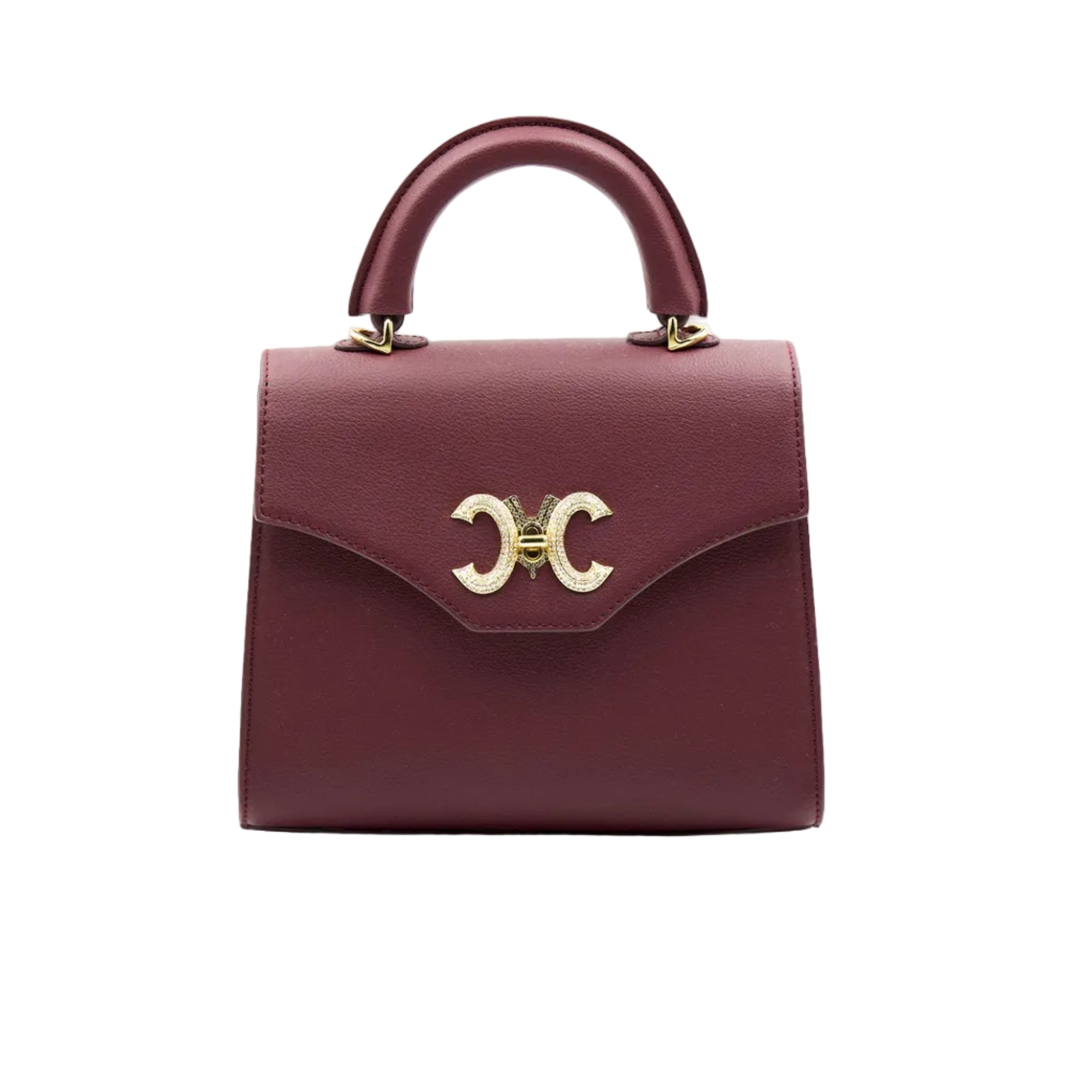 Renen MM vegan grape skin leather bag with crystal lock — Mariana Malni Dubai