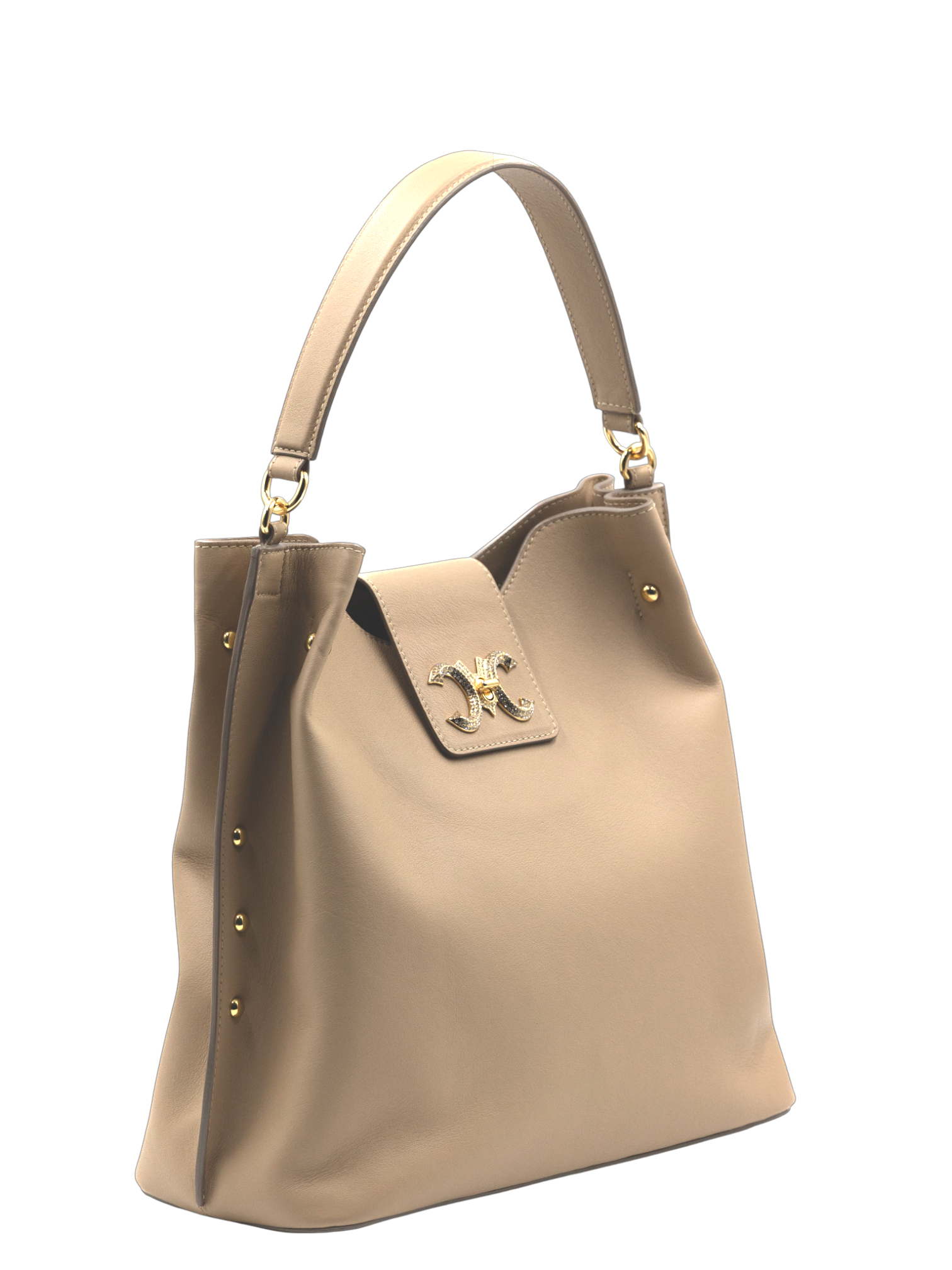 Pomana MM Italian leather bag with crystal lock — Mariana Malni Dubai