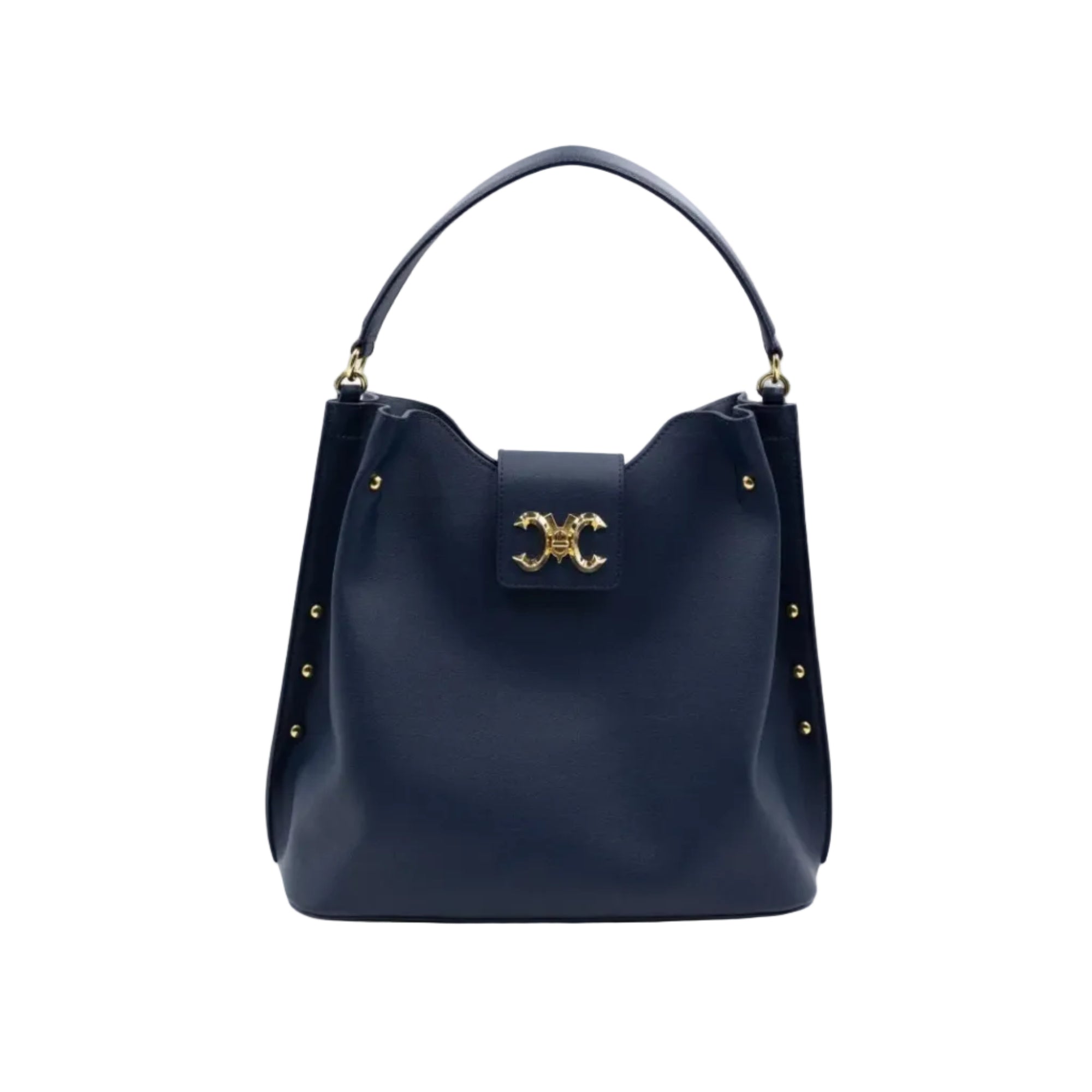 Pomana BB vegan grape skin leather bag with gold lock — Mariana Malni Dubai
