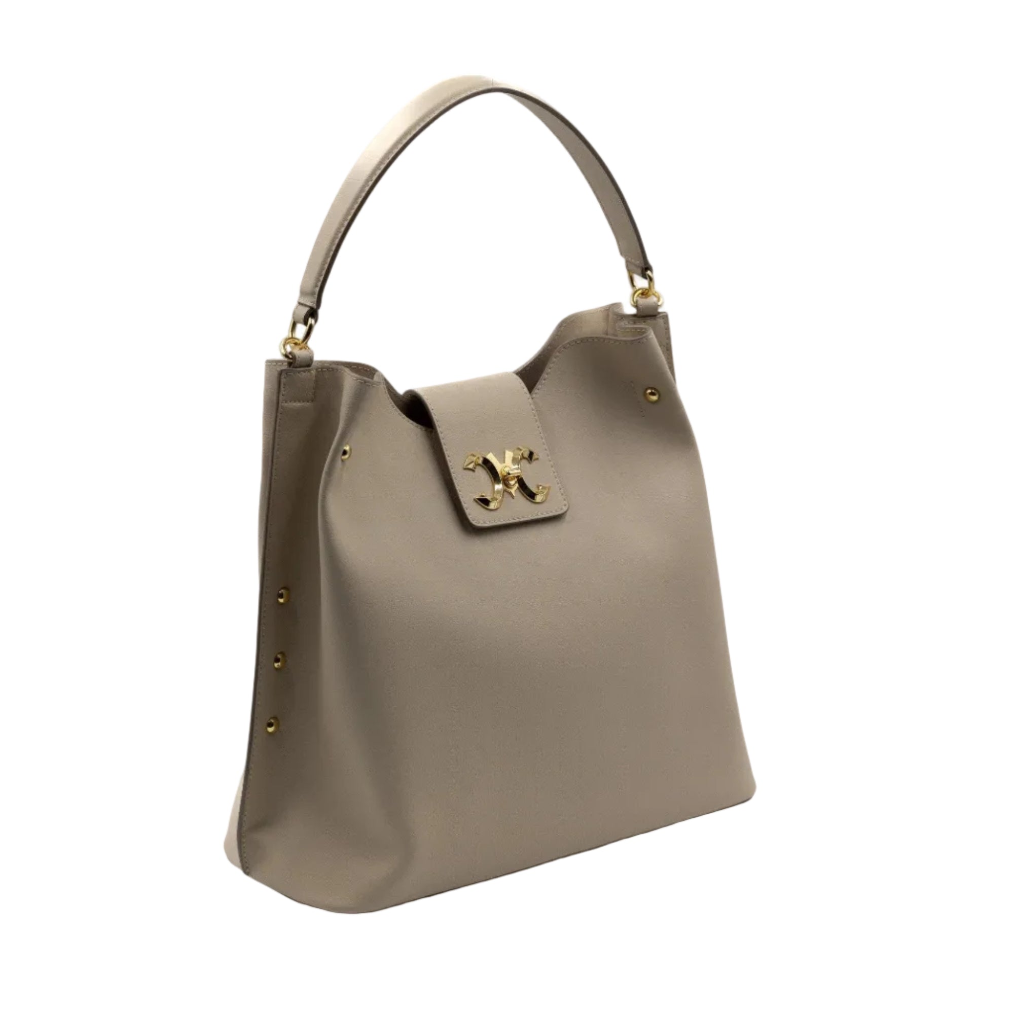 Pomana BB vegan grape skin leather bag with gold lock — Mariana Malni Dubai