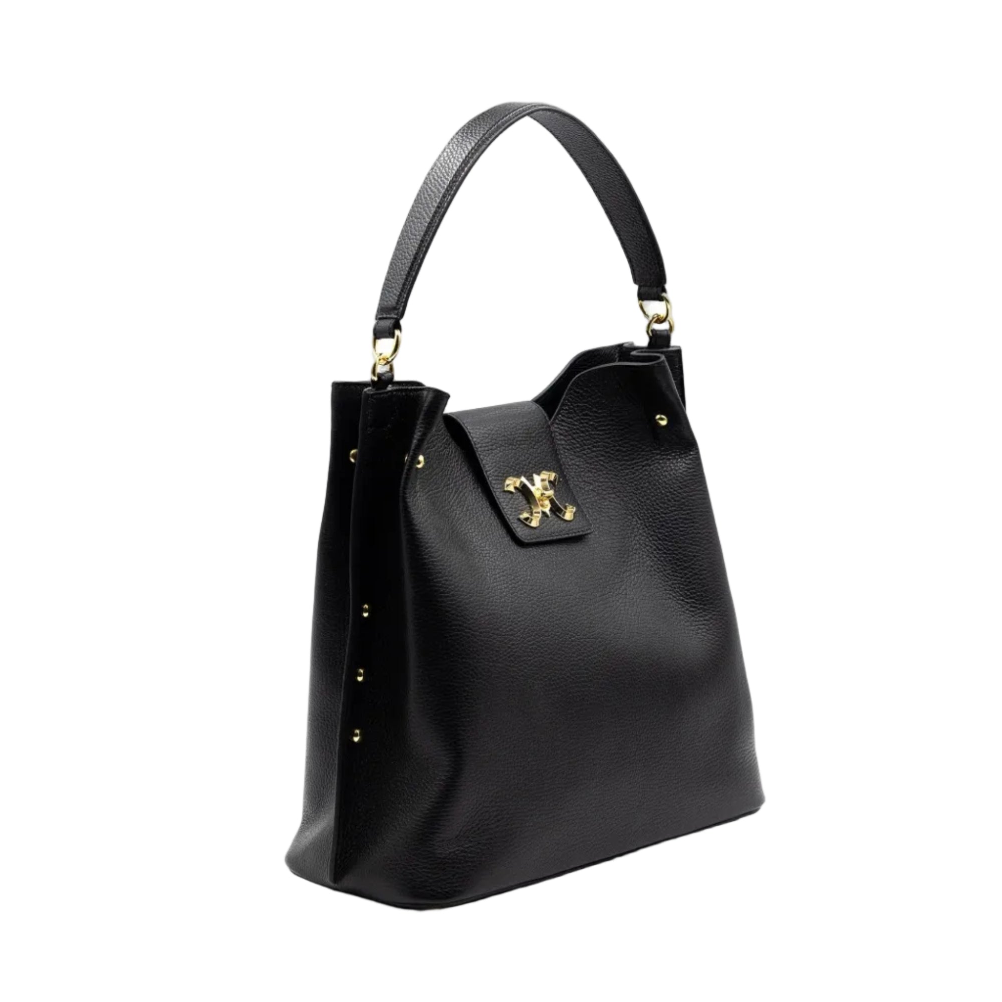 Pomana BB vegan grape skin leather bag with gold lock — Mariana Malni Dubai