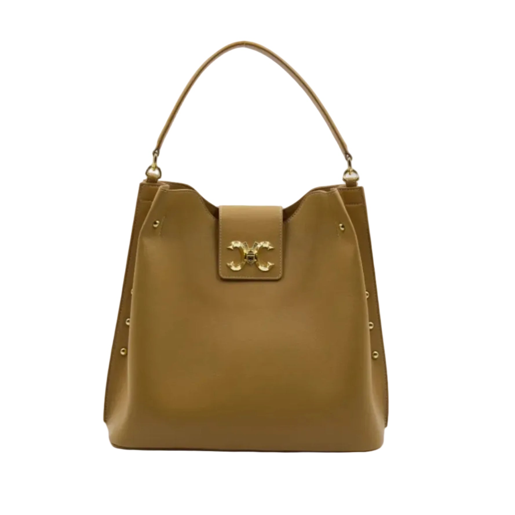 Pomana BB Italian leather bag with gold lock — Mariana Malni Dubai