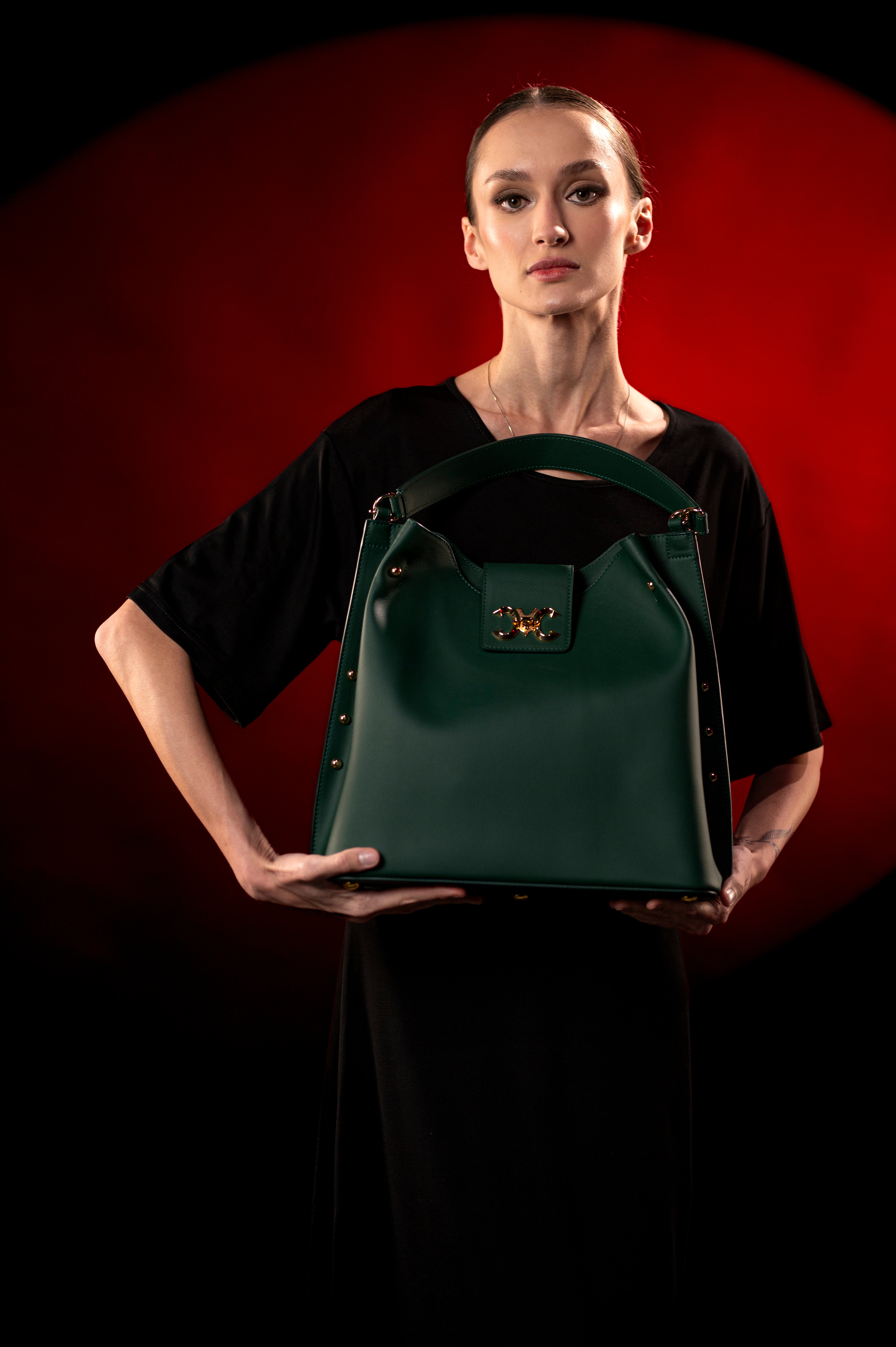 Pomana BB Vegan Grape Skin Handbag with Gold Lock