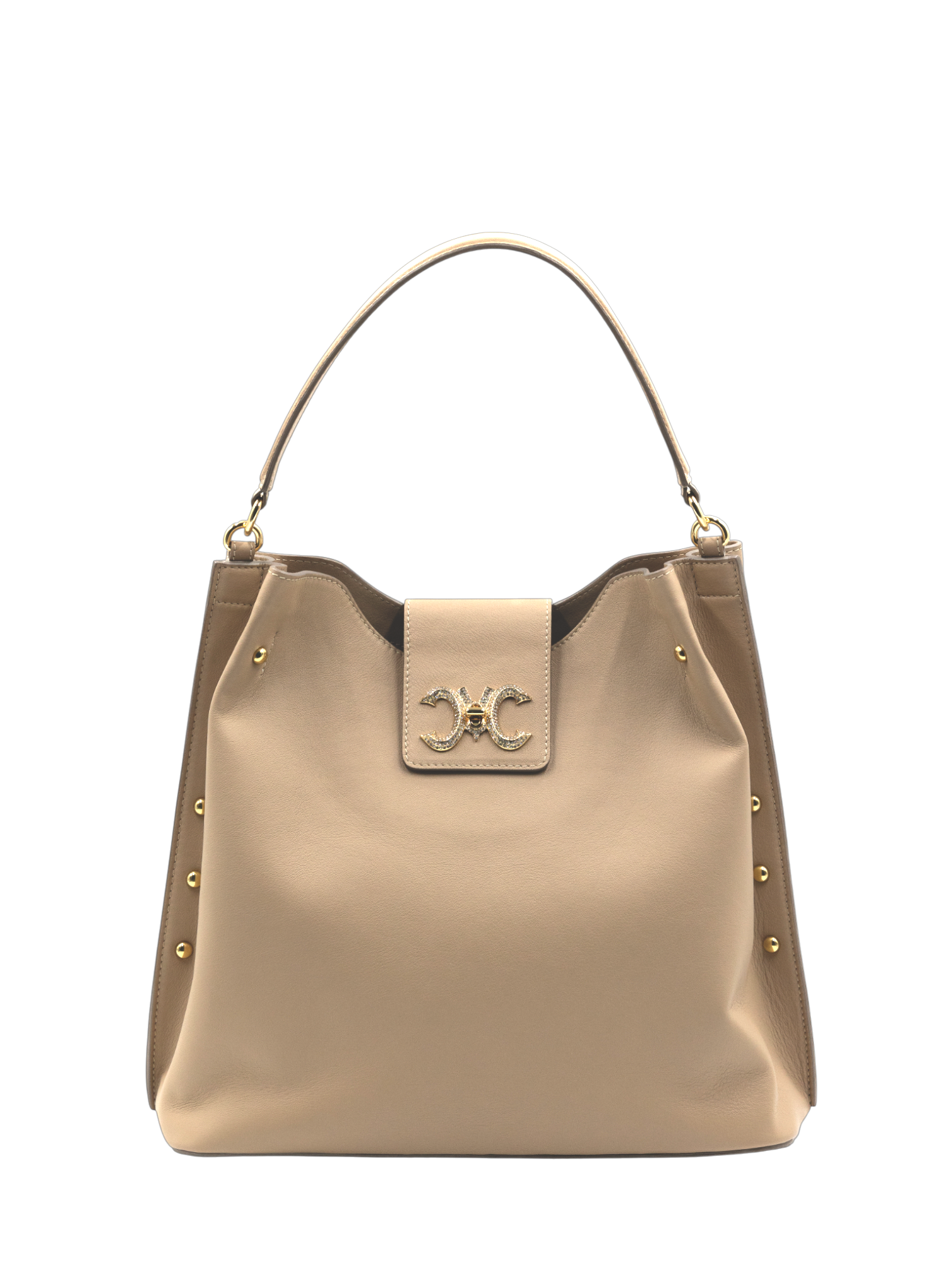 Pomana MM Italian leather bag with crystal lock — Mariana Malni Dubai